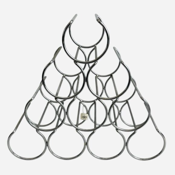 Crate & Barrel Arc Metal Wine Rack Tabletop 10Bottle Holder Free Standing Silver - Picture 4 of 5